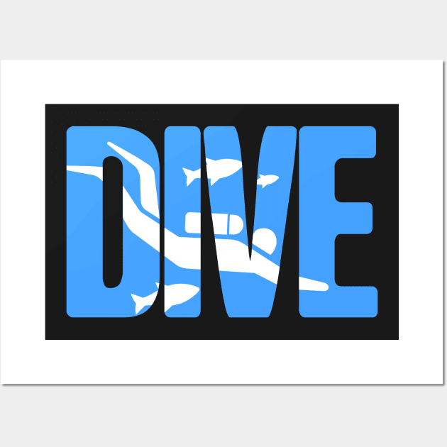 DIVE | Scuba Diving Design Wall Art by MeatMan